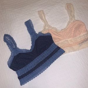 Two AE Aeries lace bralettes